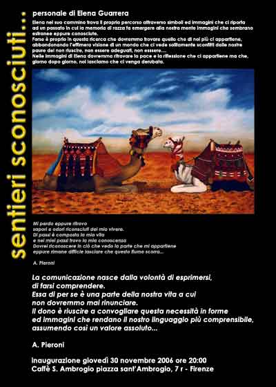 Sentieri sconosciuti – Elena Guarrera 30/11/2006 - pensieri - news arte